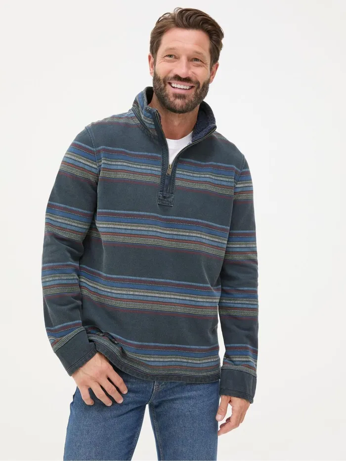 Fat Face Sweatshirts and Hoodies Airlie Blue Stripe Panel Sweatshirt 8211 Men