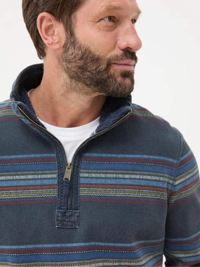 Fat Face Sweatshirts and Hoodies Airlie Blue Stripe Panel Sweatshirt 8211 Men