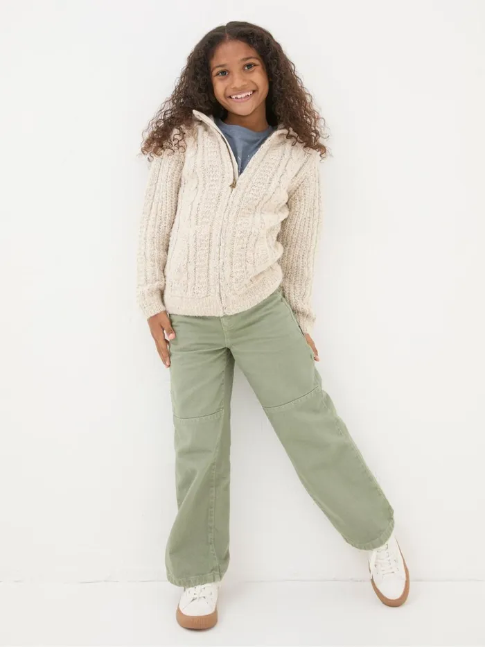 Fat Face Sweatshirts and Hoodies Alicia Cream Knit Hoodie 8211 Kids