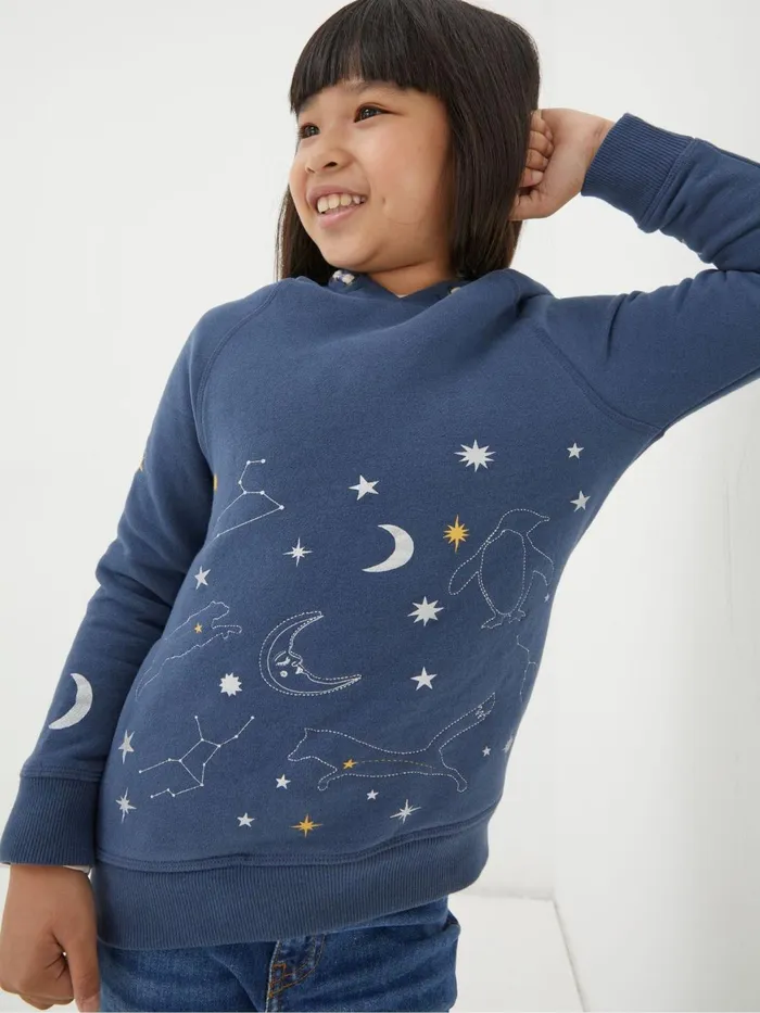 Fat Face Sweatshirts and Hoodies Blue Constellations Hoodie 8211 Kids