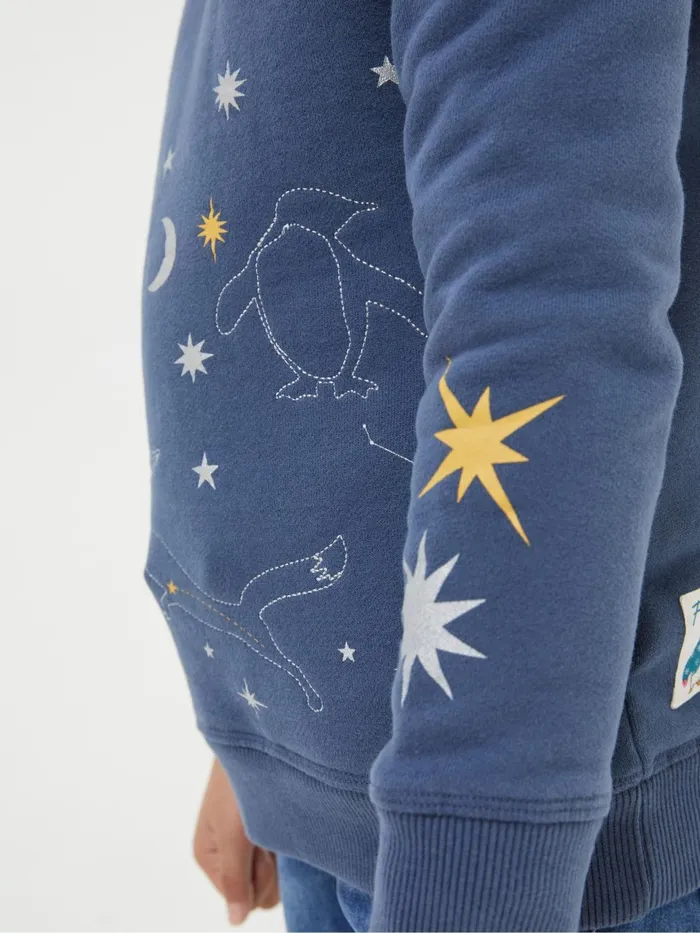 Fat Face Sweatshirts and Hoodies Blue Constellations Hoodie 8211 Kids