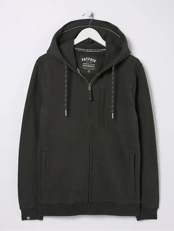 Fat Face Sweatshirts and Hoodies Brooke Black Zip Through Hoodie 8211 Men