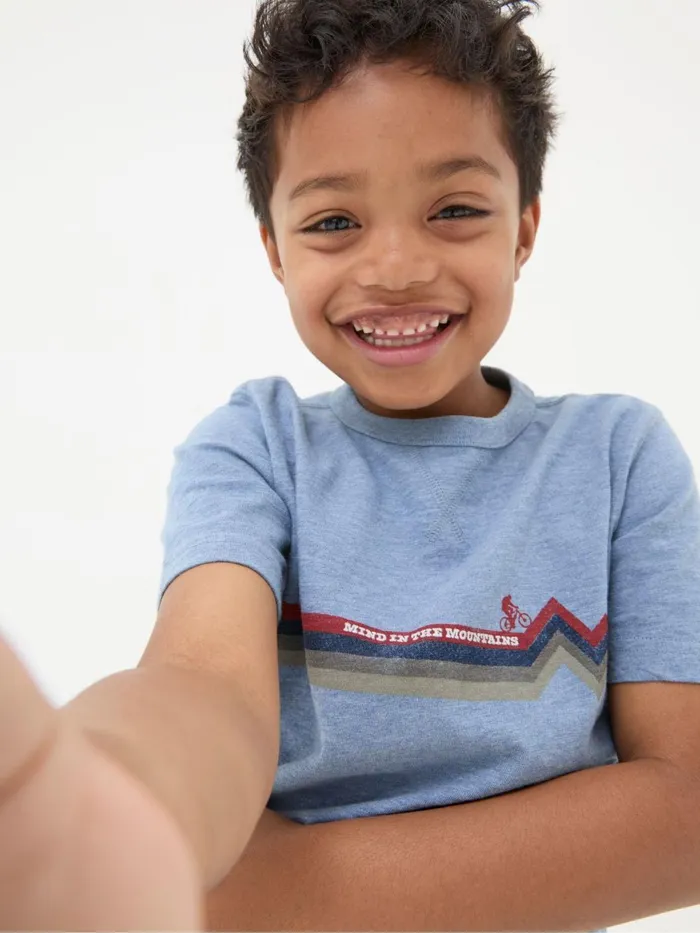 Fat Face TShirts and Polos Blue Bike Stripe TShirt 8211 Kids