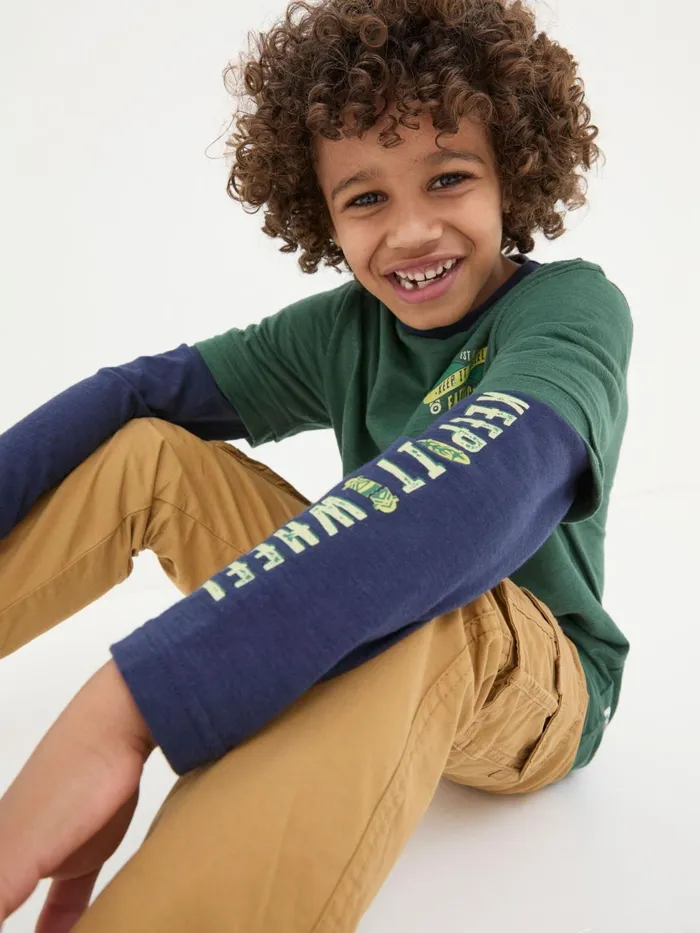 Fat Face TShirts and Polos Green Skate Layered TShirt 8211 Kids