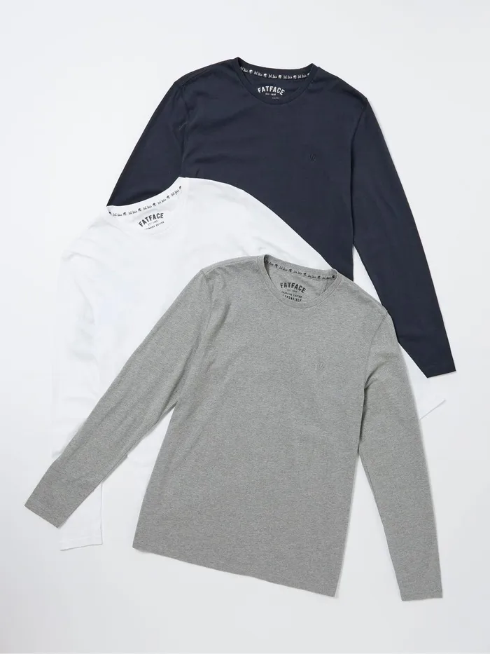 Fat Face TShirts Blue Long Sleeve TShirts 3 Pack 8211 Men