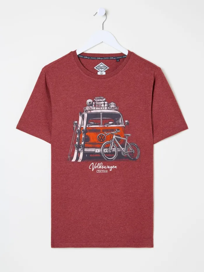 Fat Face TShirts Dark Red Camper TShirt 8211 Men