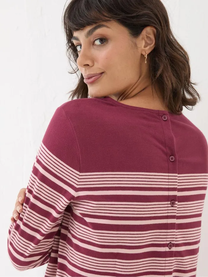Fat Face Tops and TShirts Bex Red Stripe Button Back Top 8211 Women