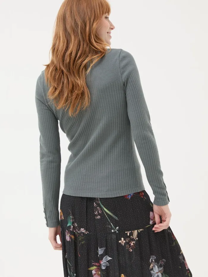 Fat Face Tops and TShirts Callie Grey High Neck Rib Top 8211 Women