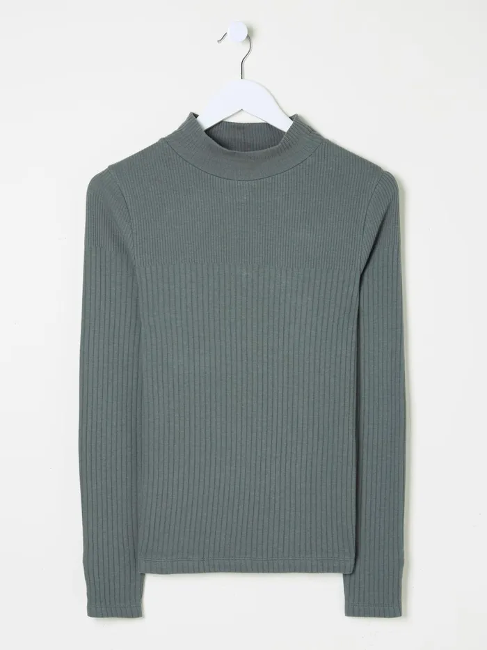 Fat Face Tops and TShirts Callie Grey High Neck Rib Top 8211 Women