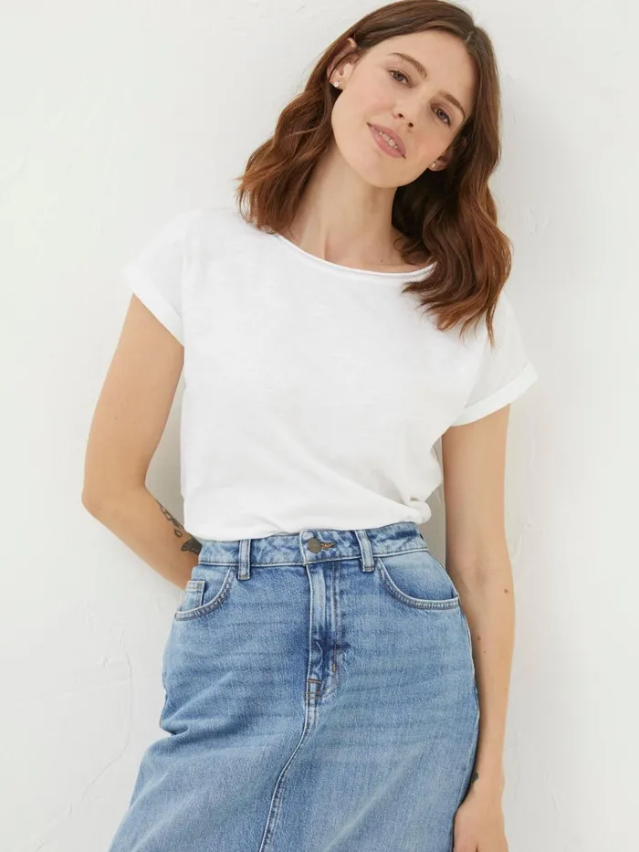 Fat Face Tops and TShirts Ivy Organic Cotton White TShirt 8211 Women