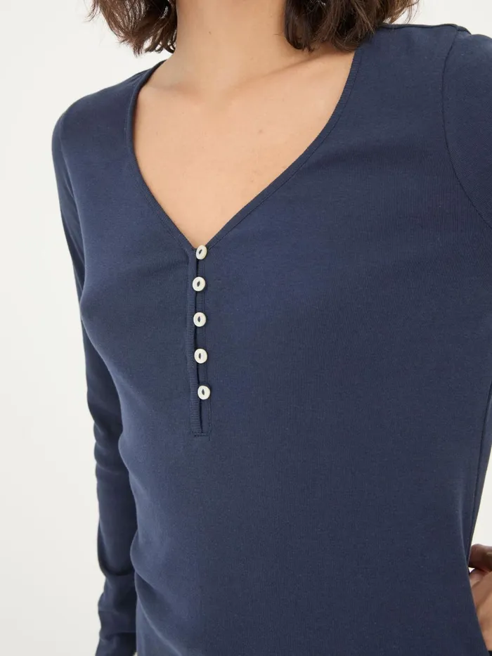 Fat Face Tops and TShirts Navy Lila Henley TShirt 8211 Women