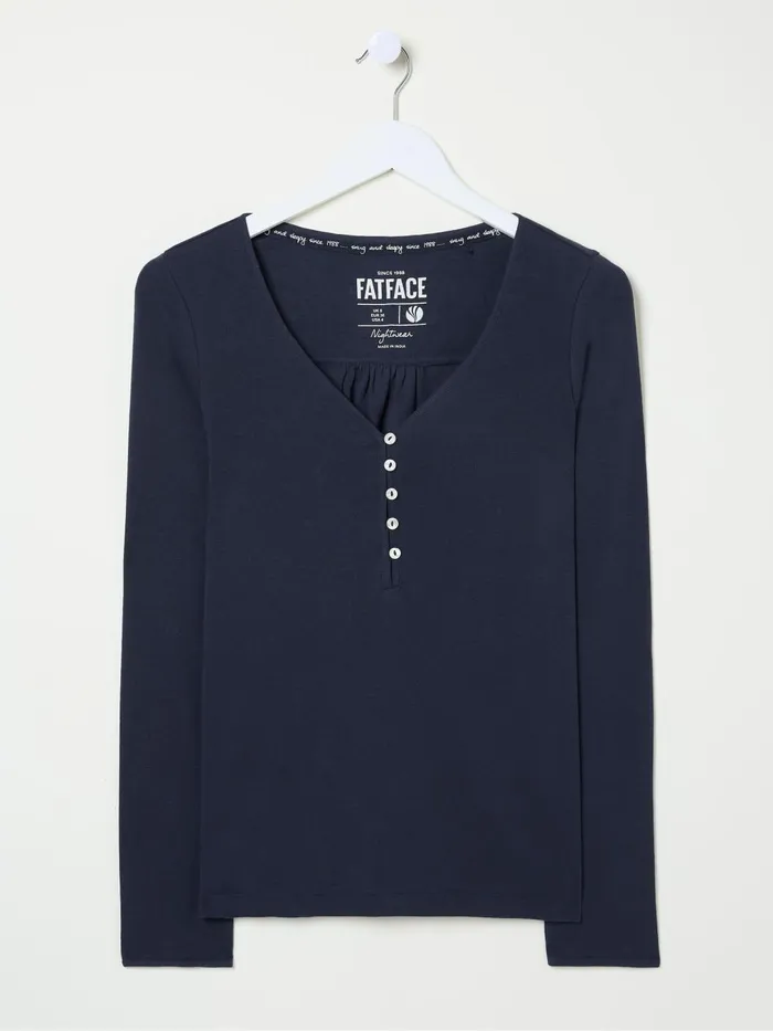 Fat Face Tops and TShirts Navy Lila Henley TShirt 8211 Women