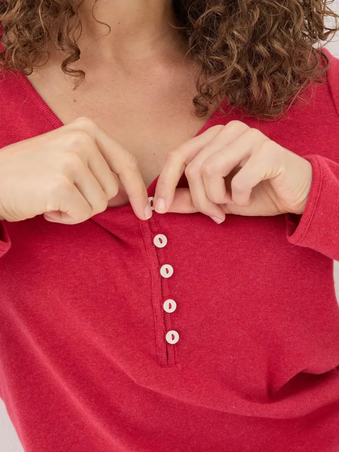Fat Face Tops and TShirts Red Lila Henley TShirt 8211 Women