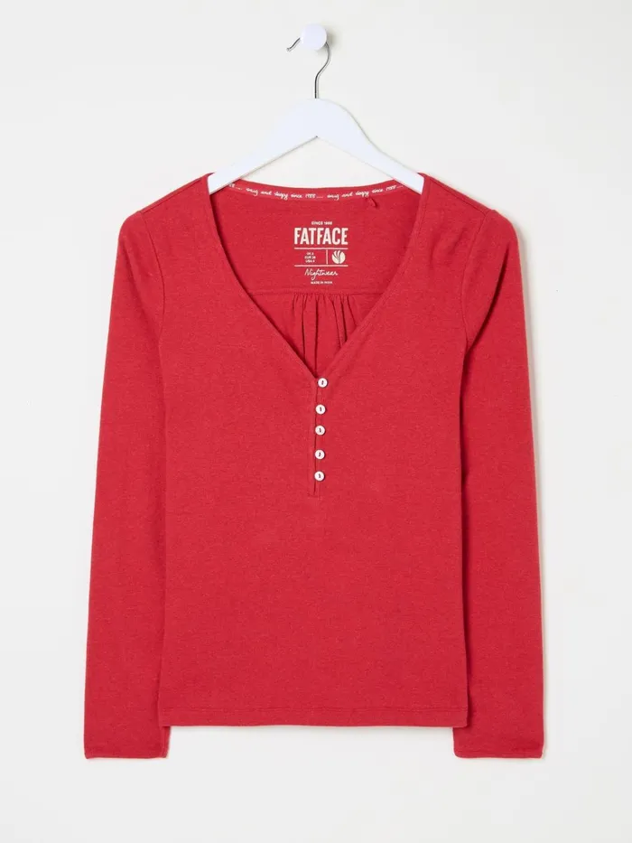 Fat Face Tops and TShirts Red Lila Henley TShirt 8211 Women