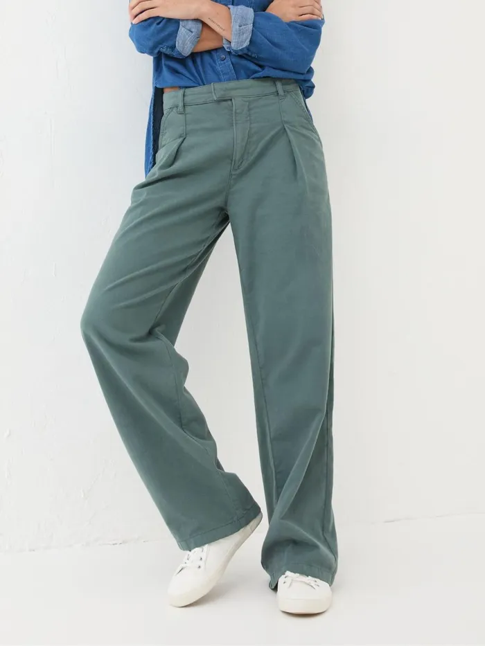 Fat Face Trousers and Leggings Saffron Blue Wide Leg Twill Trousers 8211 Women
