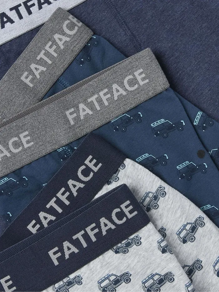 Fat Face Underwear Blue Off Roader Cotton Boxers 3 Pack 8211 Men