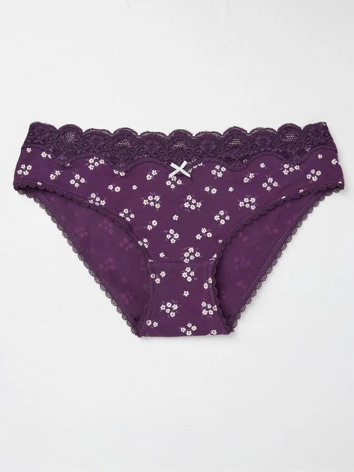 Fat Face Underwear Freya Purple Floral Mini Knickers 8211 Women