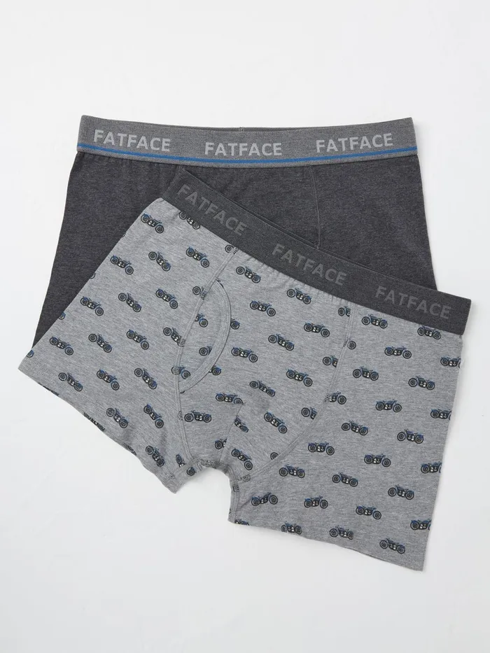 Fat Face Underwear Grey 2 Pack Of Motorbike Boxers 8211 Men