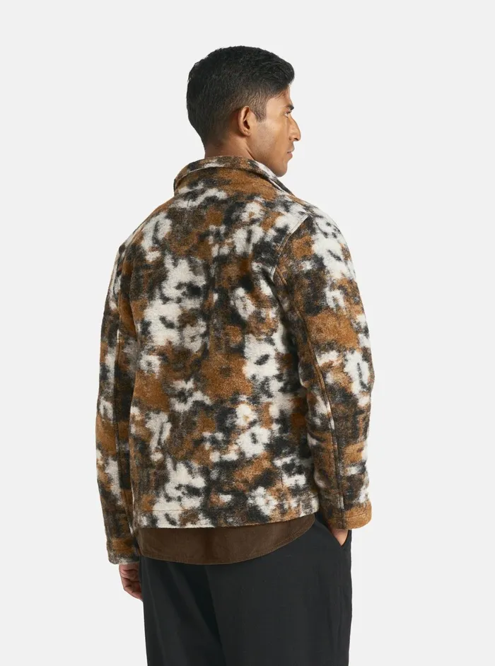 Field Jacket In Brown Ylang Flower Fleece Men Universal Works Fleece