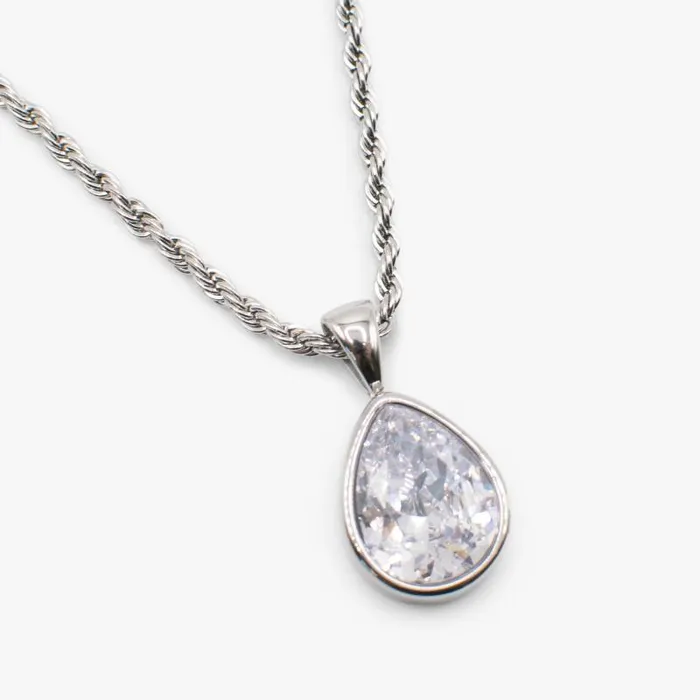Fine Jewelry Women Alex And Ani Crystal Teardrop Necklace Stainless Steel Silver Fine Jewelry Women Alex And Ani Crystal Teardrop Necklace Stainless Steel Silver