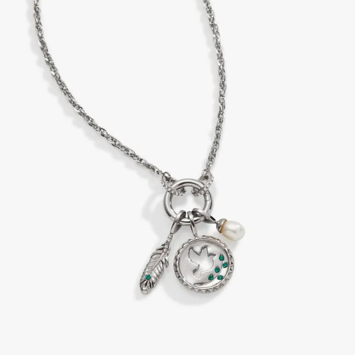 Fine Jewelry Women Alex And Ani Hope Trio Interchangeable Charm Necklace Stainless Steel Silver
