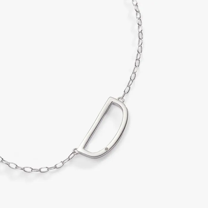 Fine Jewelry Women Alex And Ani Initial D Precious Elongated Necklace Sterling Silver
