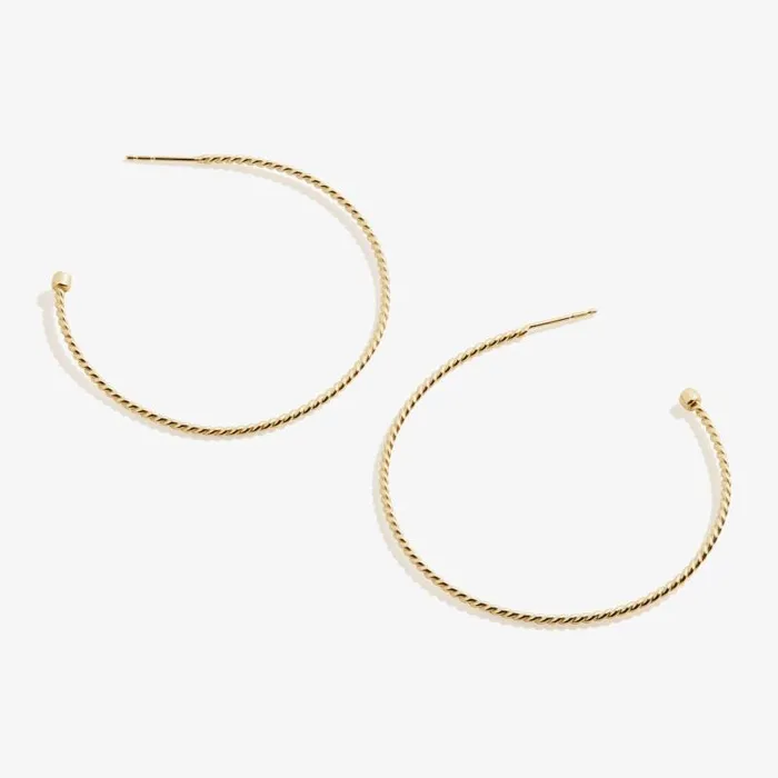 Fine Jewelry Women Alex And Ani Large Textured Hoop Earrings Sterling Silver