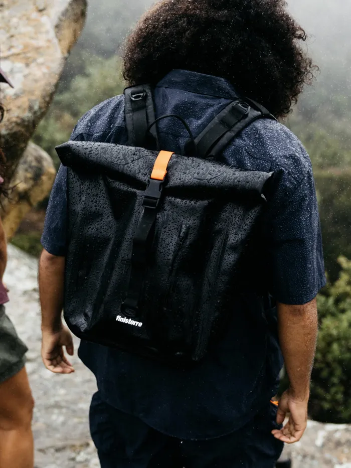 Finisterre Bags MenWomen Drift 20L Waterproof Roll Top Backpack Black