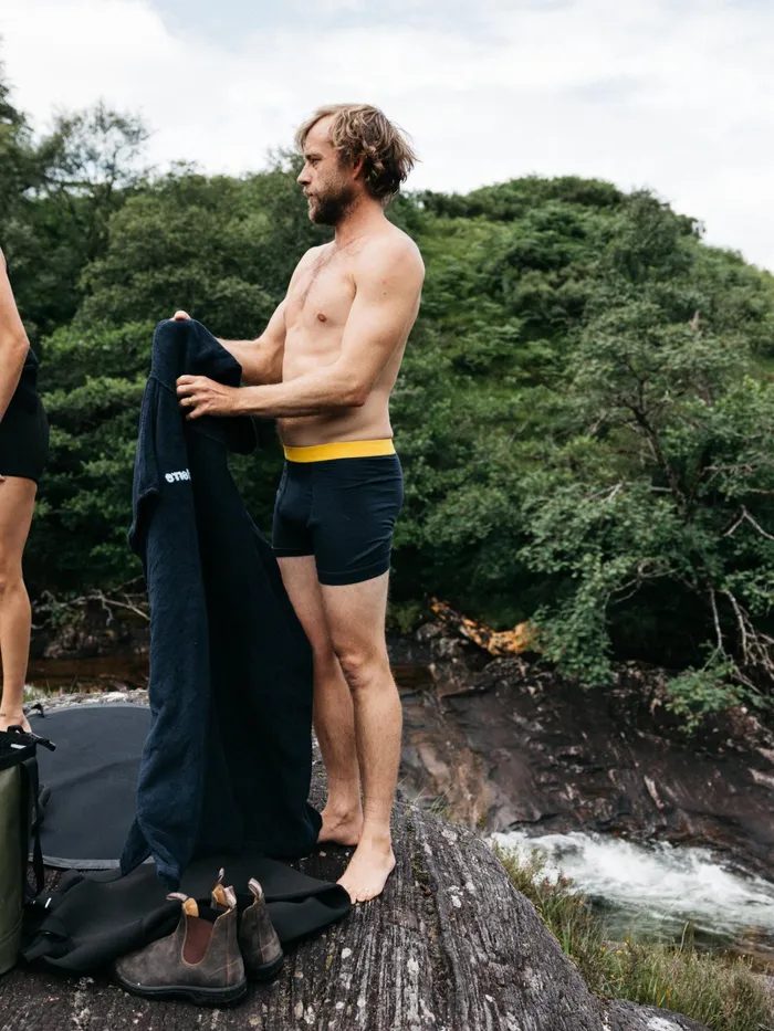 Finisterre Base Layers and Underwear Men Eddy 20 Merino Wool Boxers Navymanuka