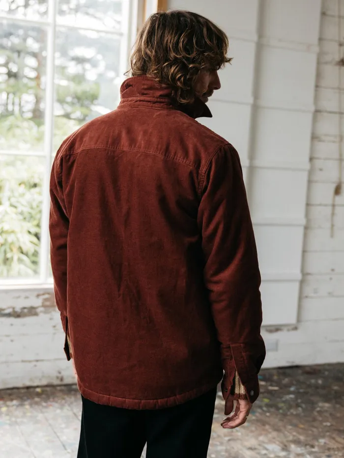 Finisterre Jackets and Coats Men Rigger Fleece Lined Jacket Dark Rosewood