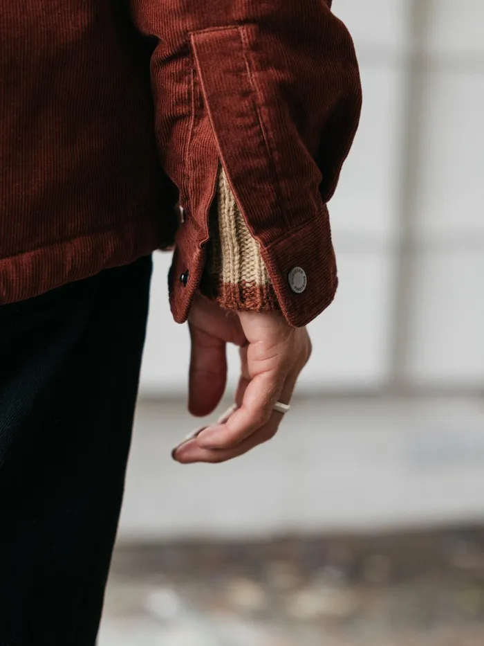 Finisterre Jackets and Coats Men Rigger Fleece Lined Jacket Dark Rosewood