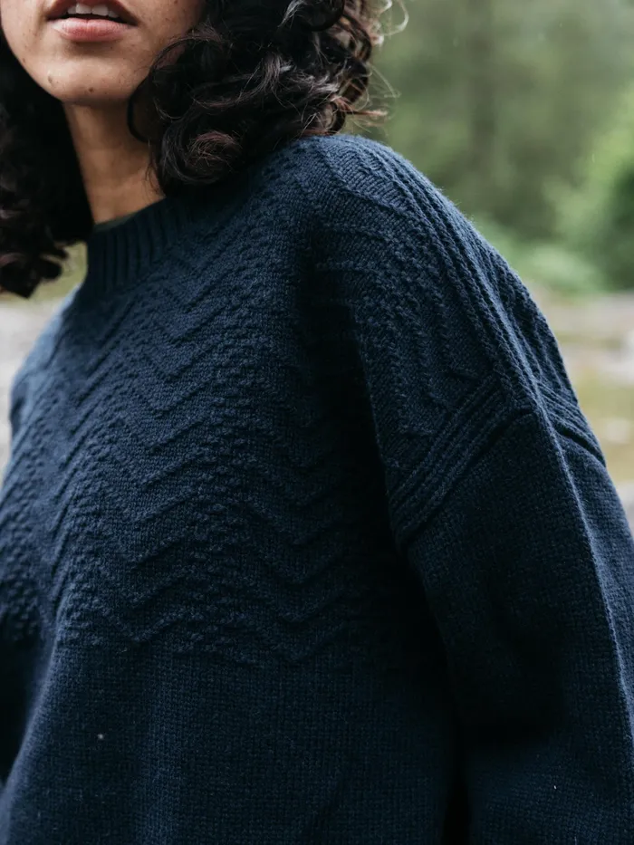 Finisterre Knitwear Women RNLI Polperro Sweater Navy