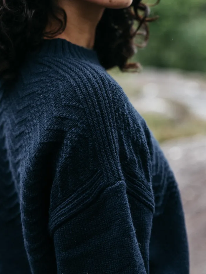 Finisterre Knitwear Women RNLI Polperro Sweater Navy