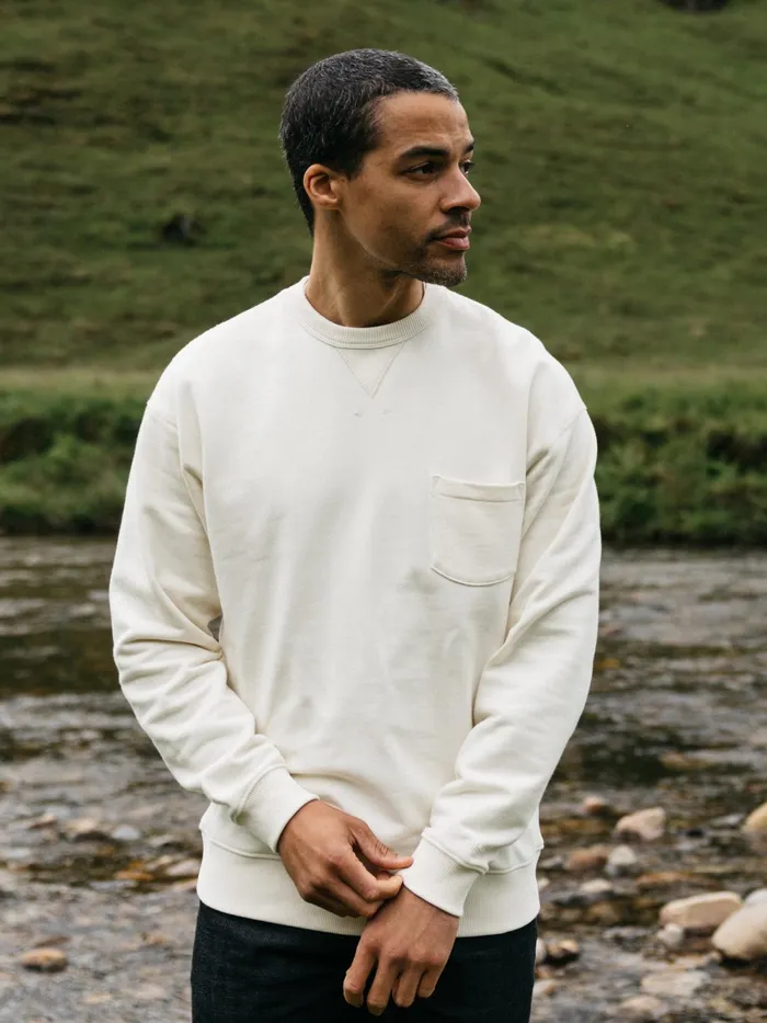 Finisterre Sweaters Men Serpentine Sweatshirt Ecru