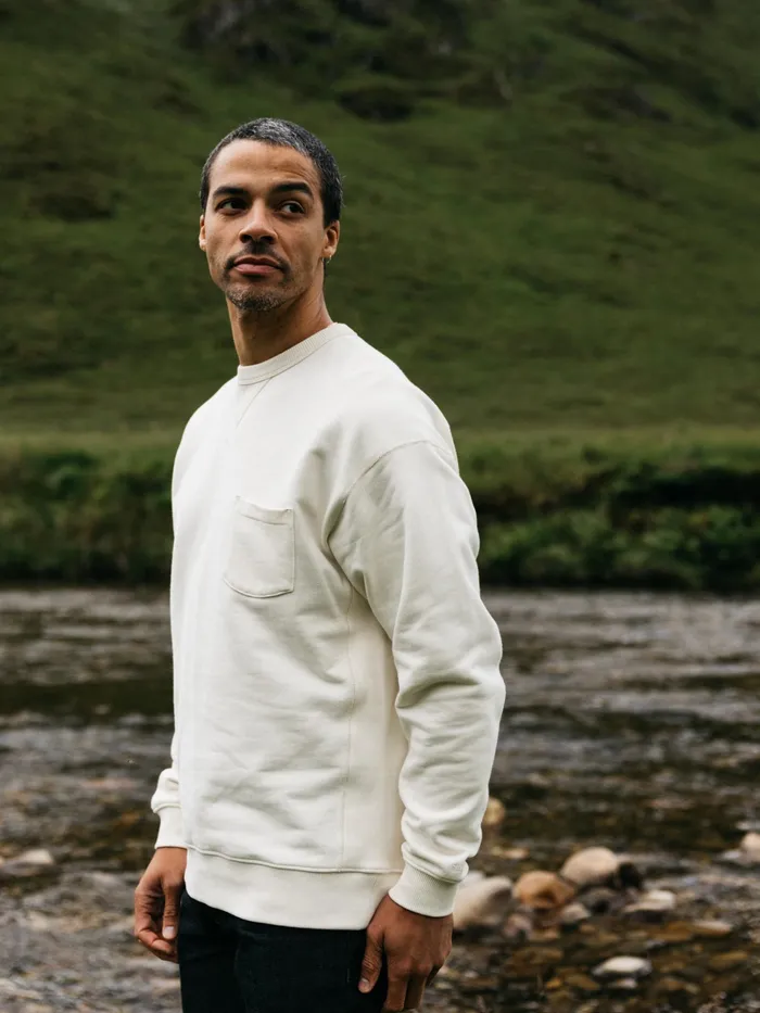 Finisterre Sweaters Men Serpentine Sweatshirt Ecru