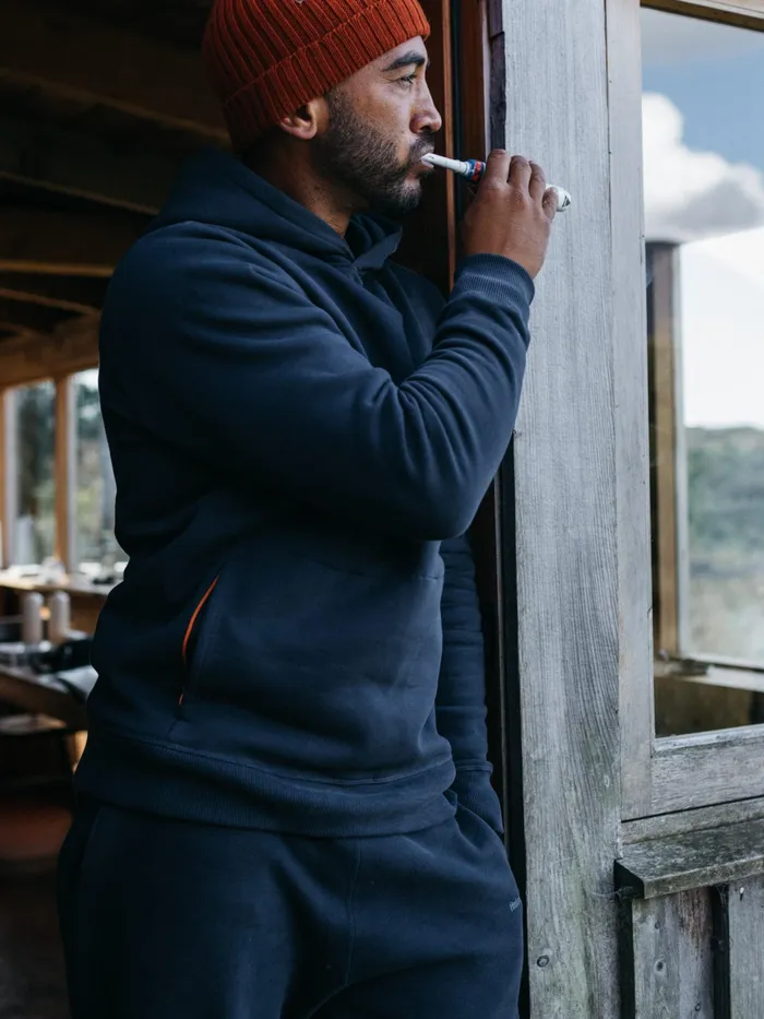 Finisterre Sweaters Men Zawn Hoodie Navy