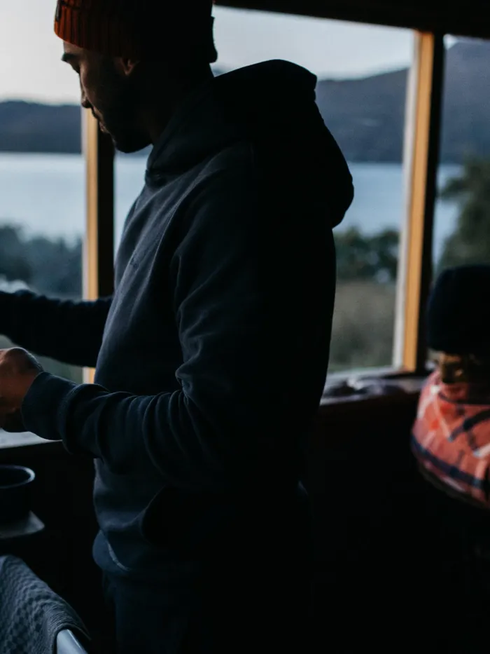 Finisterre Sweaters Men Zawn Hoodie Navy