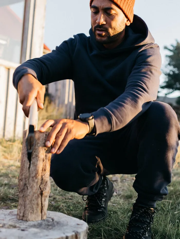 Finisterre Sweaters Men Zawn Hoodie Navy