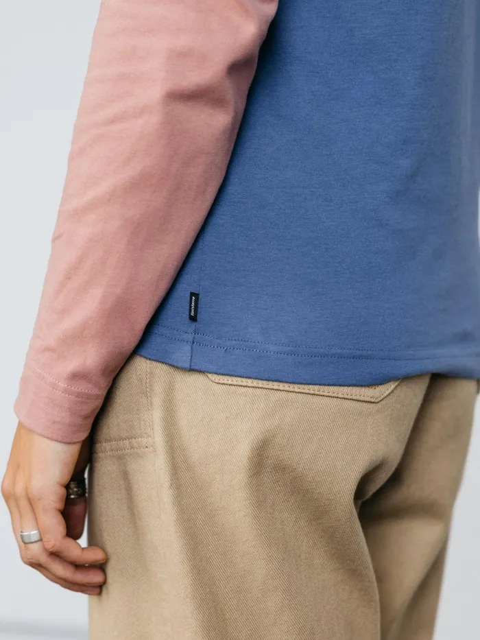 Finisterre Tops and TShirts Women Eldon Long Sleeve TShirt Coastal Fjordpink Salt