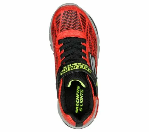 FlexGlow Elite 8211 Vorlo Red Black Kids SKECHERS Toddlers UK Sizes 49