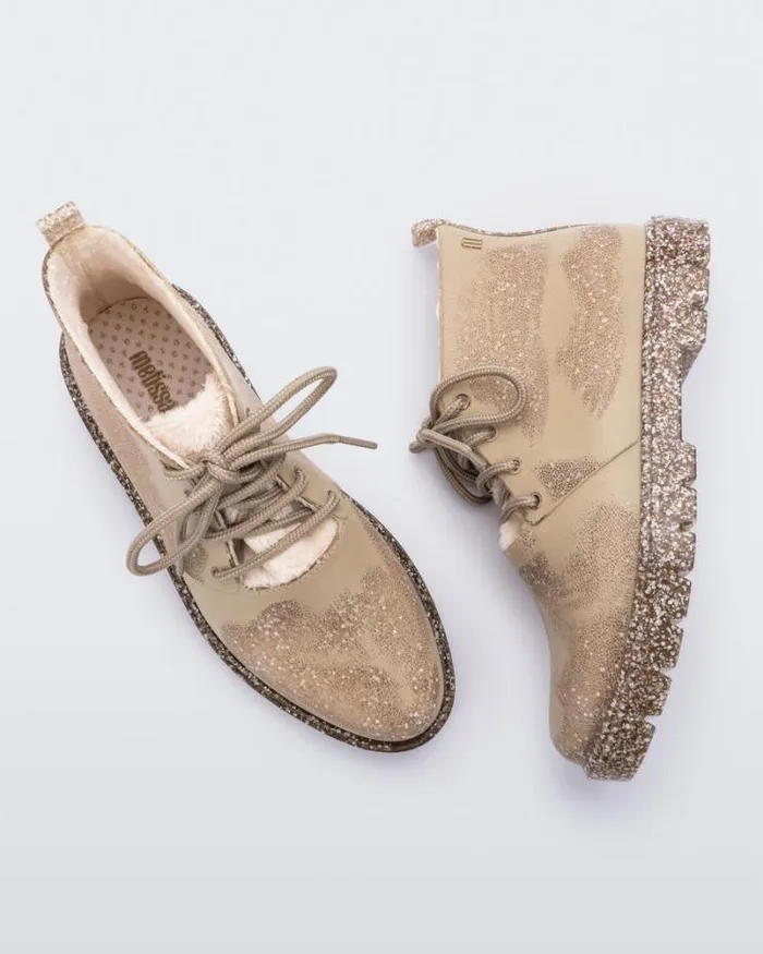 Fluffy Boot Beige Fleckedglitter Women Melissa Boots