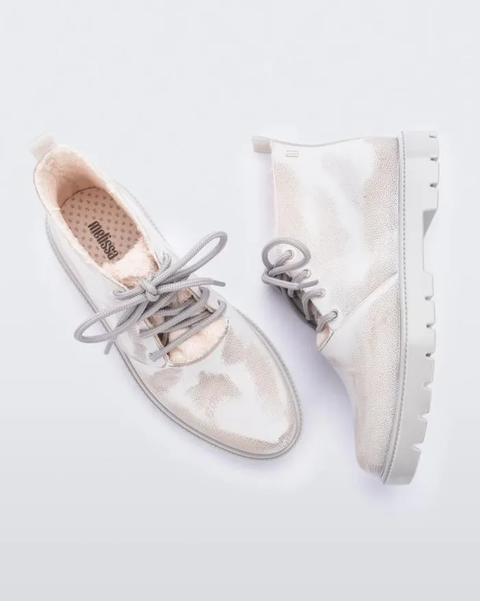 Fluffy Boot Grey White Women Melissa Boots