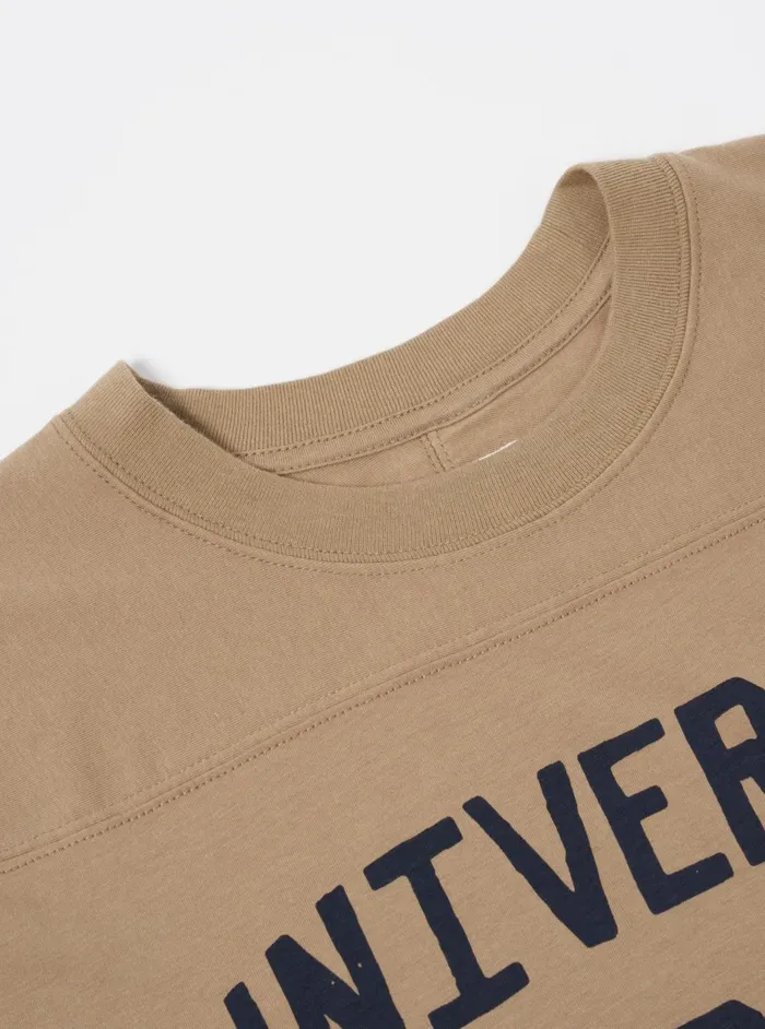 Football T Shirt In Sand Single Jersey UW31 Men Universal Works Tees