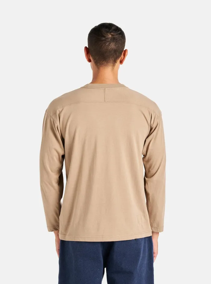 Football T Shirt In Sand Single Jersey UW31 Men Universal Works Tees