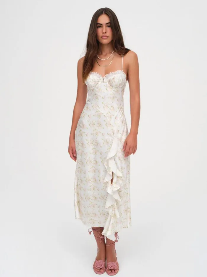 For Love and Lemons Dresses Chania Midi Dress White 8211 Women