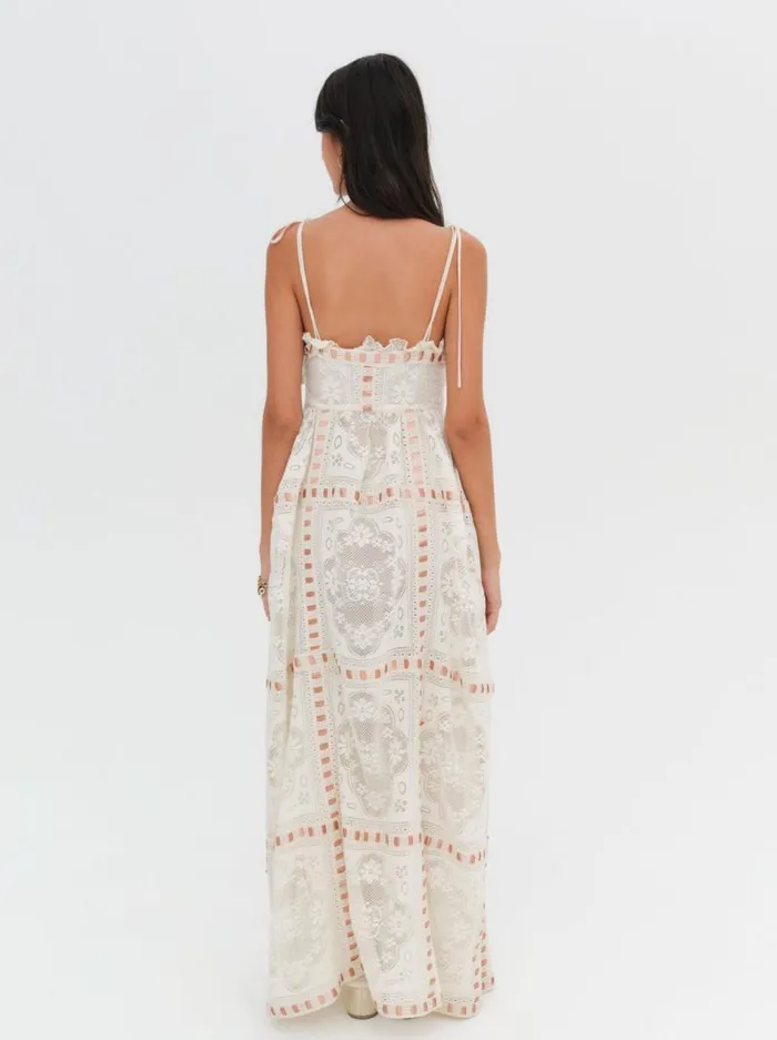 For Love and Lemons Dresses Charlotte Maxi Dress Beige 8211 Women