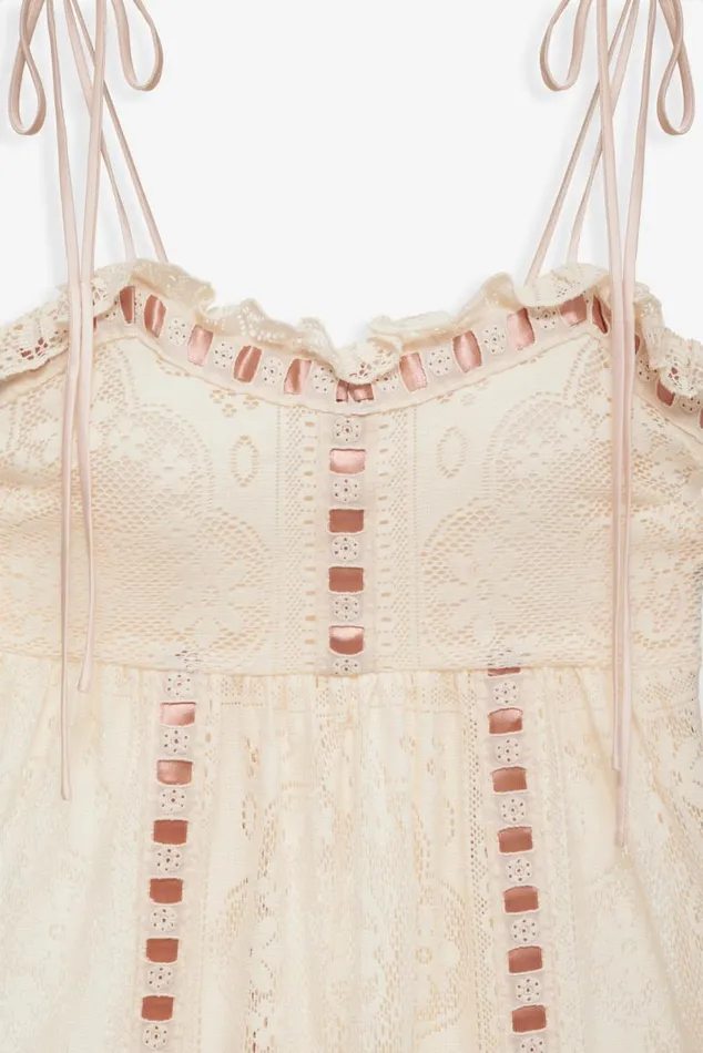 For Love and Lemons Dresses Charlotte Maxi Dress Beige 8211 Women