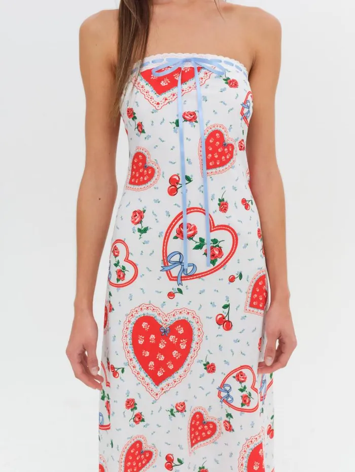 For Love and Lemons Dresses Daisy Mae Strapless Midi Dress White 8211 Women For Love and Lemons Dresses Daisy Mae Strapless Midi Dress White 8211 Women