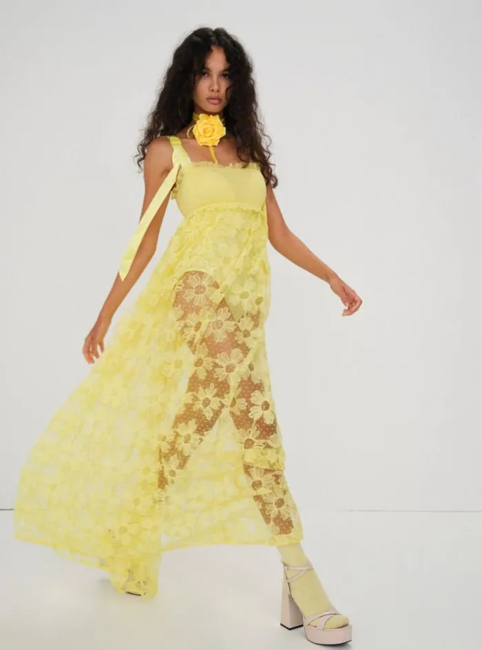 For Love and Lemons Dresses Emma Maxi Dress Yellow 8211 Women