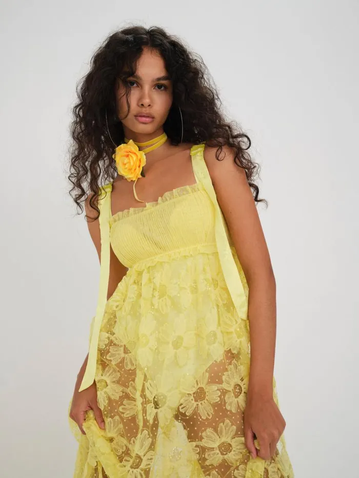 For Love and Lemons Dresses Emma Maxi Dress Yellow 8211 Women